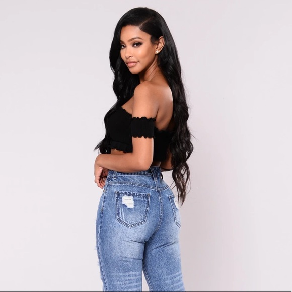 Lehlani Off Shoulder Smock Top - Black - Picture 5 of 7